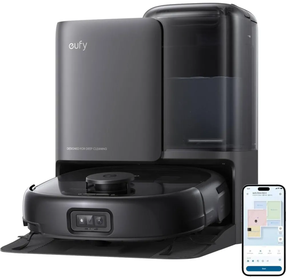 Anker Aspirator robot E25 Omni cu mop, sistem 20,000 Pa, sistem HydroJet, statie All-in-one (Negru)