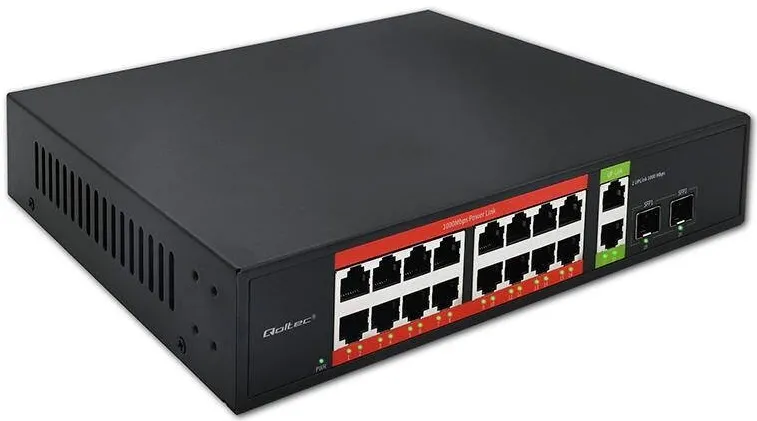 Switch QOLTEC Switch fara management Qoltec, Gigabit Ethernet, 16x RJ45, 2x SFP, 1000 Mb/s
