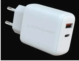 Hub USB LC-Power Incarcator de perete LC Power 45W, 1xUSB-A, 1xUSB-C, alb