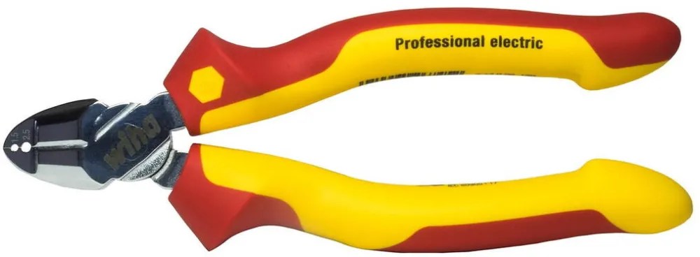 Wiha Professional electric wire stripper, cutting pliers red/yellow, with DynamicJoint