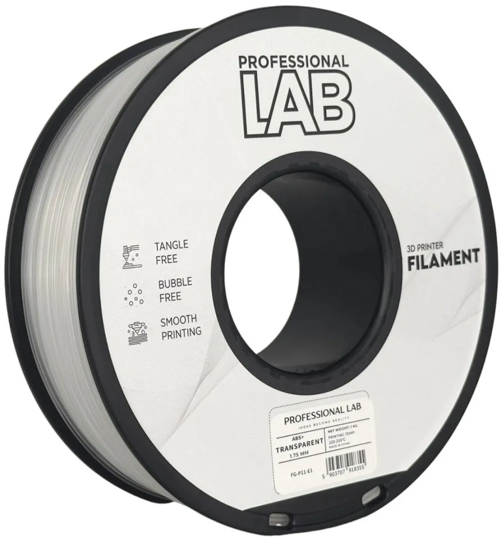 PROFESSIONAL LAB Filament Profesional LAB ABS + Transparent 1.75 mm 1 kg