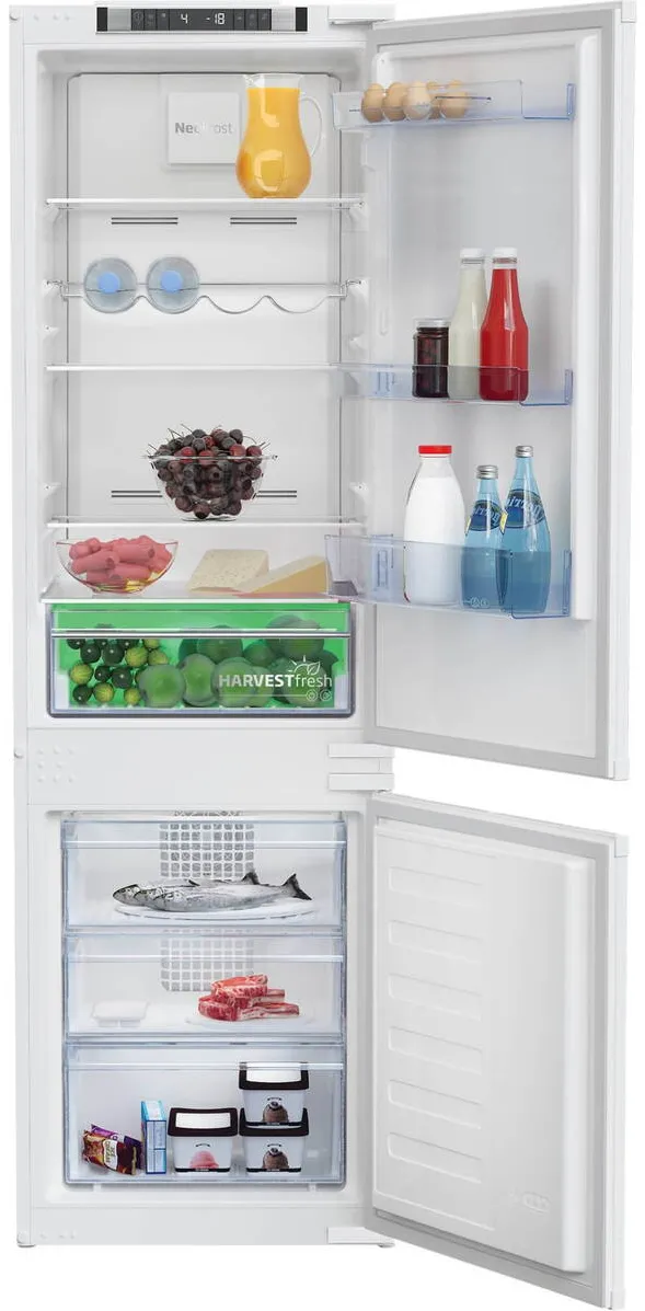 BEKO Combina frigorifica incorporabila BCNA275E41SN, 254 l, Clasa E, NeoFrost Dual Cooling, Harvest Fresh, H 177.5 cm