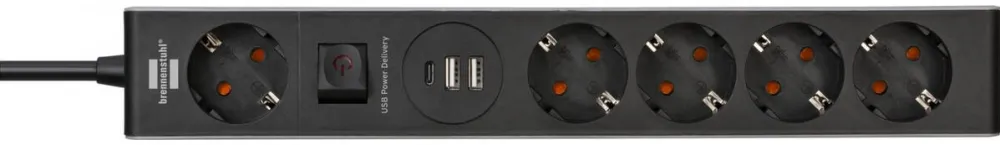 Prelungitor Brennenstuhl 5f cu Intrerupator, 2xUSB,1xUSB C