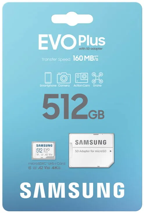 Card de Memorie Samsung microSD EVO Plus 512GB + Adapter