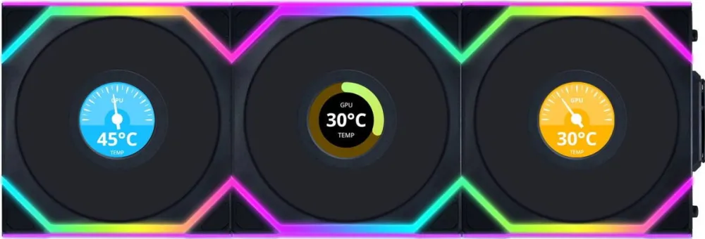 Lian Li UNI FAN SL Wireless LCD Display, ARGB, PWM, Controller, Reverse Blade, 120 mm, Black
