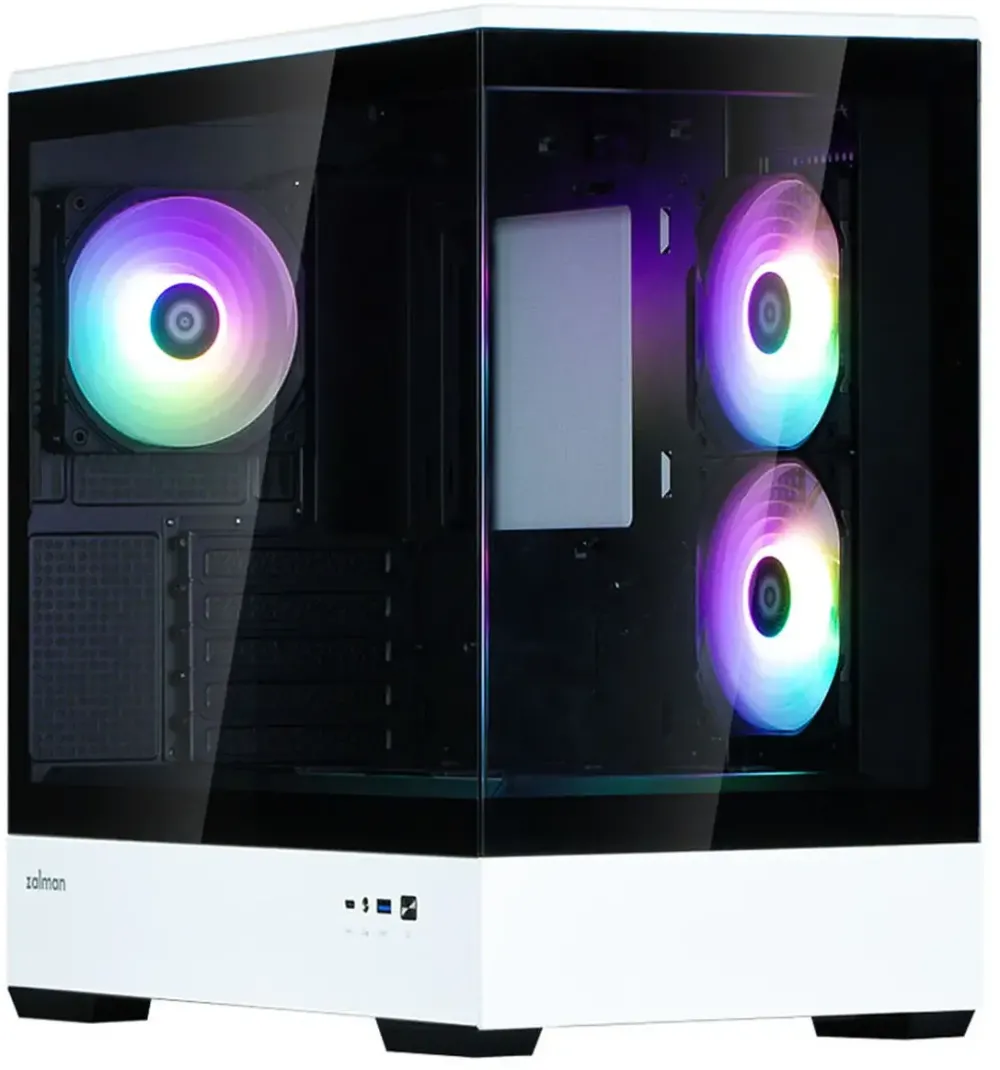 Carcasa PC Zalman P30, Mini Tower, mATX, Sticla securizata - negru / alb