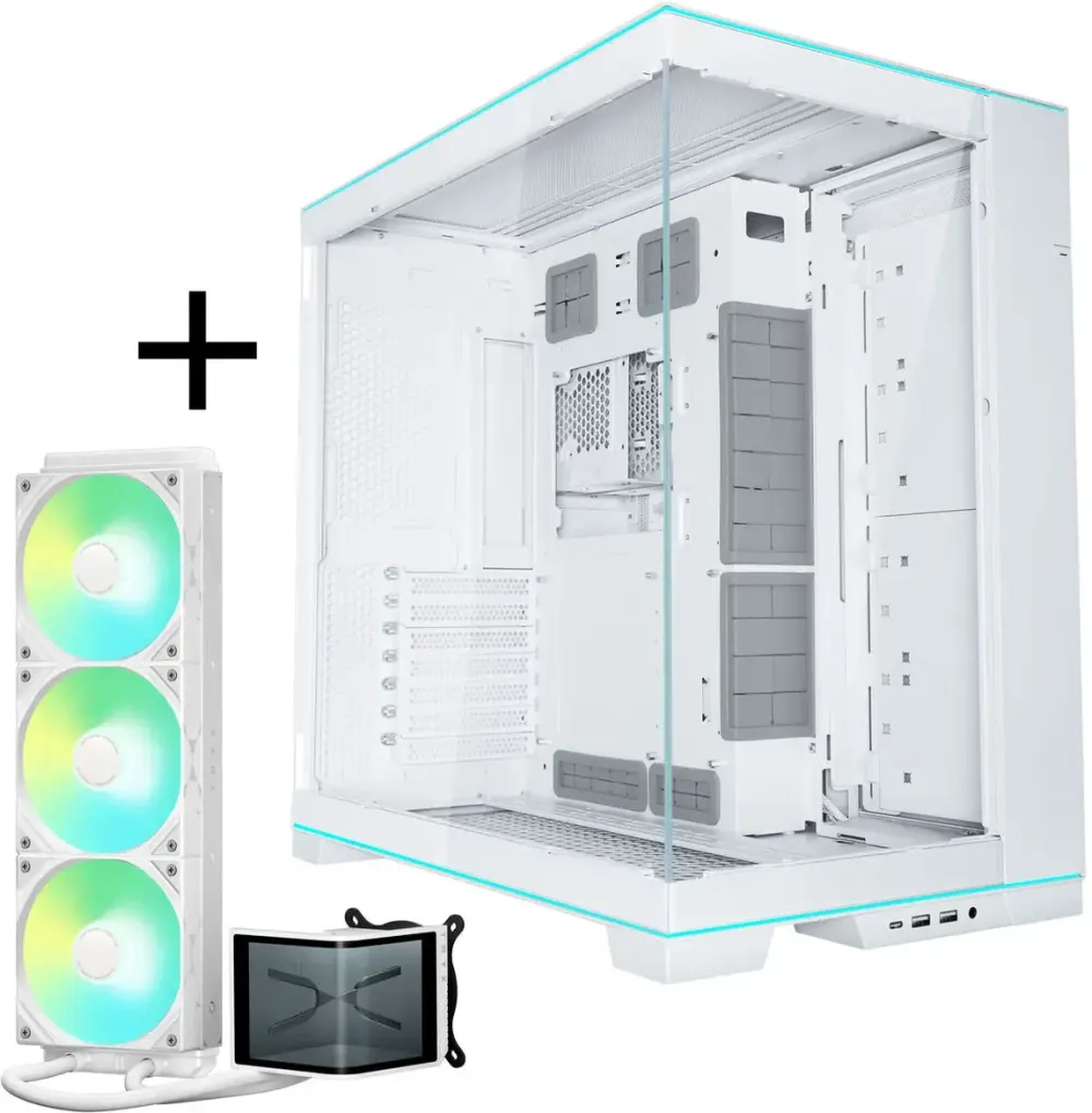 Carcasa PC King Kits O11D EVO RGB + TRYX PANORAMA SE ARGB Racire completa cu apa - alb, 360 mm