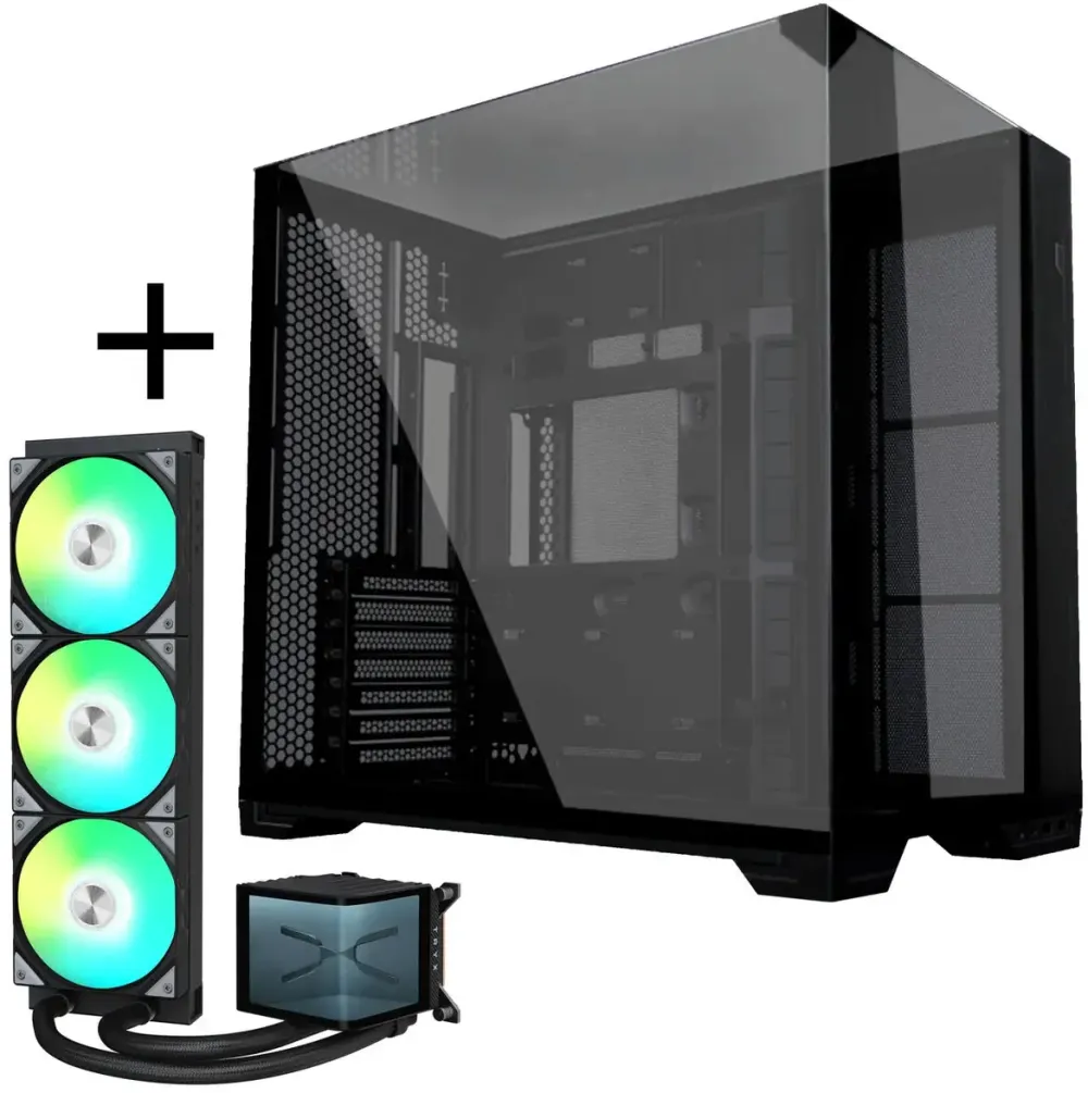 Carcasa PC King Kits O11 Vision Compact + TRYX PANORAMA ARGB Racire completa cu apa - negru, 360 mm
