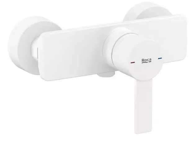 Roca Baterie dus Targa, monocomanda, alb mat