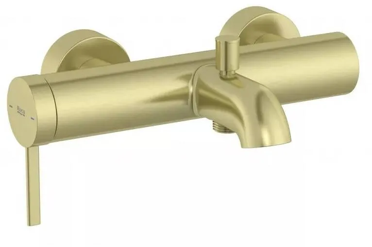 Roca Baterie cada Ona A5A029EVA0, aparenta, montare pe perete, monocomanda, diverter, mat, Alama