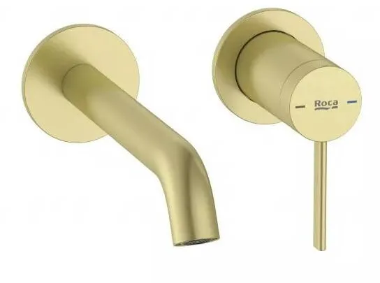 Roca Baterie lavoar ONA A5A359EVA0, montare pe perete, 175 mm, necesita valva, mat, Alama