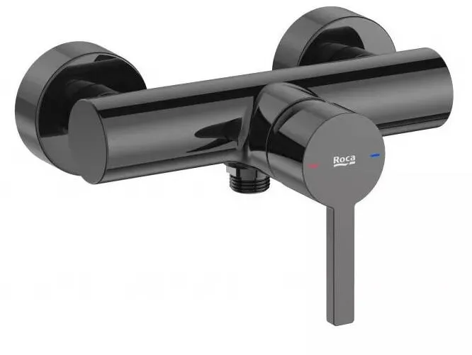Roca Baterie dus Naia A5A2196CN0, aparenta, monocomanda, cu aerator, lucios, Negru titan