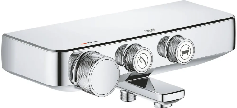 Grohe Baterie cada cu termostat Euphoria SmartControl 34718000, cartus compact, etajera dus, Crom
