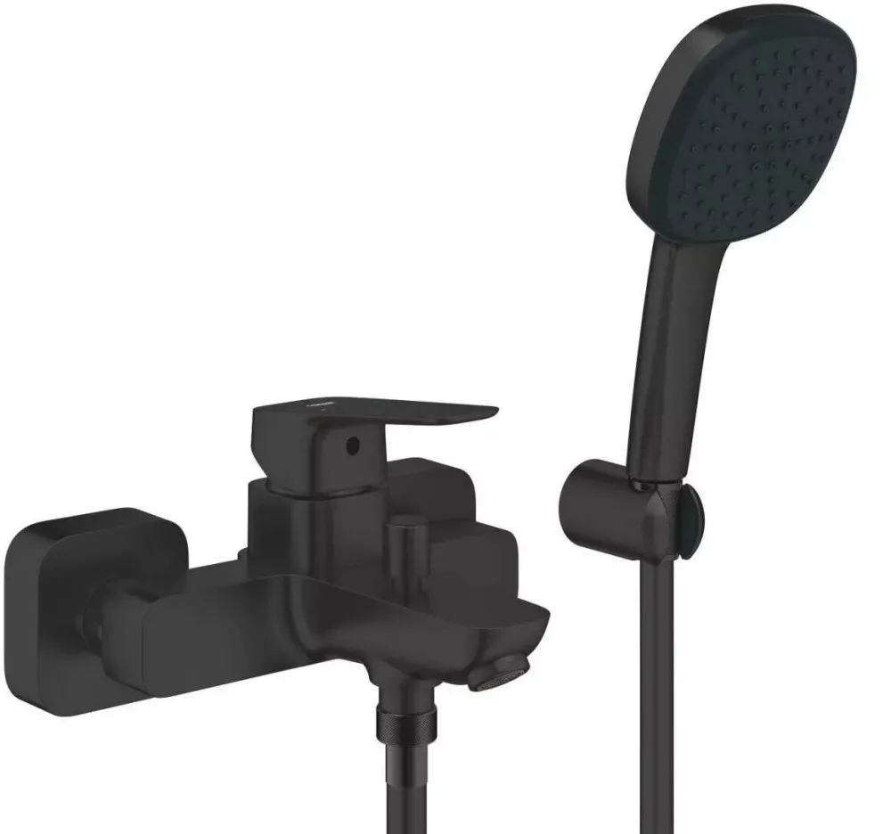 Grohe Baterie cada/dus Cubeo 1018142430, aparenta, set dus, Negru Mat