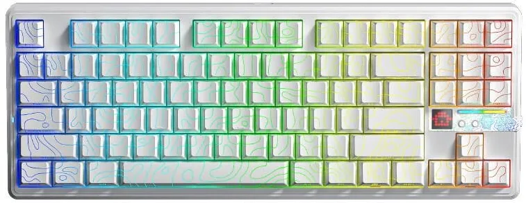 Tastatura AULA AULA Gasket F87 Pro V2 White Contour Engravered Star Vector RGB Keyboard