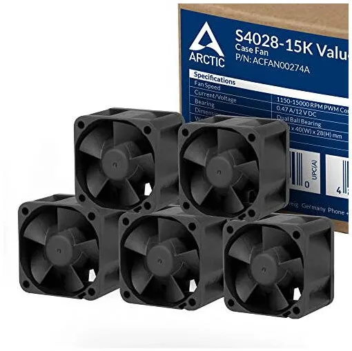 ARCTIC Ventilator AC S4028-15K 40mm Black 5pack
