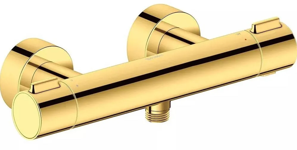 Duravit Baterie dus TH4220000034, aparenta, termostat, monocomanda, cartus ceramic, Auriu lucios