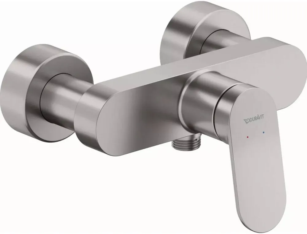 Duravit Baterie dus Wave WA4230000070, aparenta, monocomanda, cartus ceramic, Otel satinat