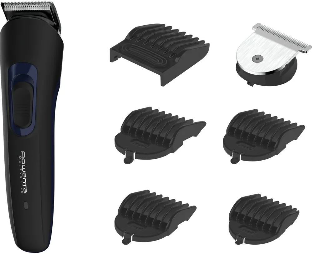 ROWENTA Aparat de tuns Multistyle 7 IN 1 TN8930F0, lame din inox, pieptene pentru barba, 4 piepteni pentru par, Negru