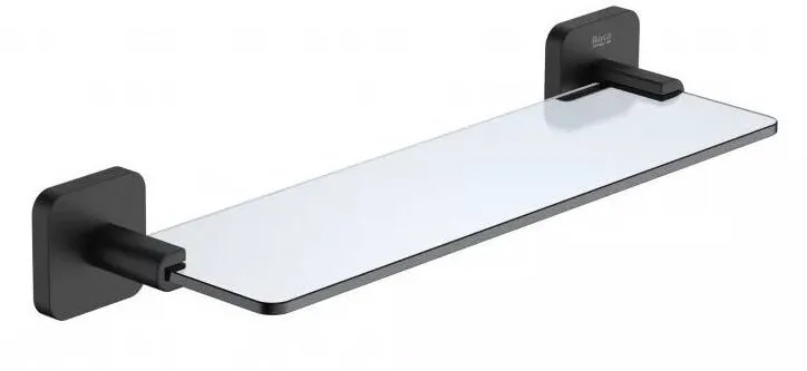 Roca Etajera baie Victoria, metal/sticla, mat, negru, 350x108 mm