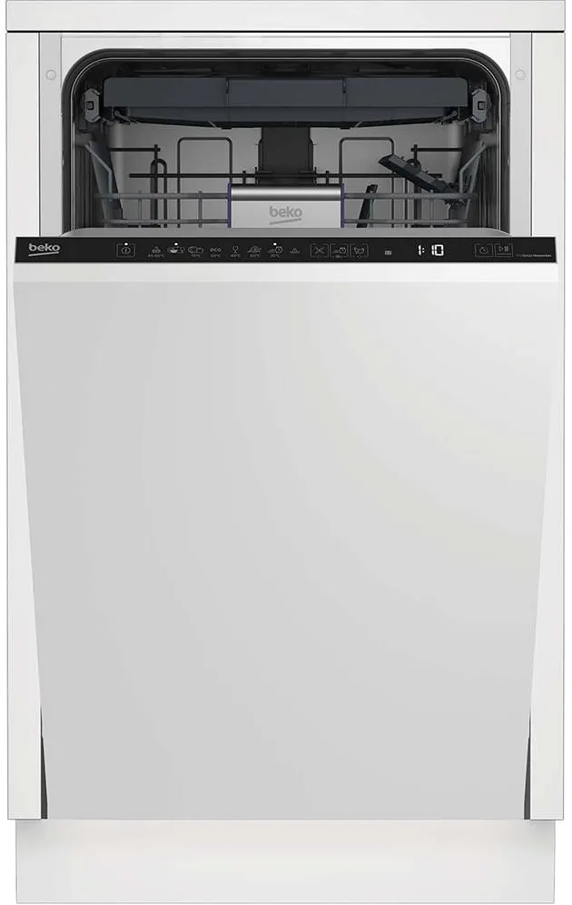 BEKO Masina de spalat vase incorporabila Beko DIS48120, 11 seturi, 8 programe, Clasa E, Motor ProSmart™Inverter, Extra Drying, AquaIntense®, Mini 30’, 45 cm
