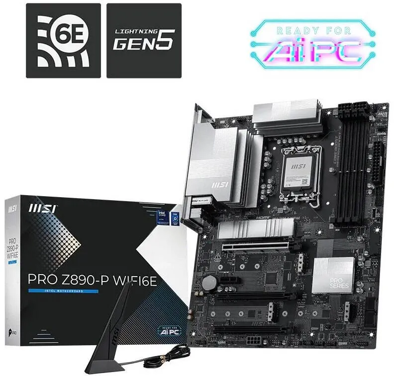 Placa de Baza MSI PRO Z890-P WIFI6E, Intel Z890, DDR5, neagra, ATX