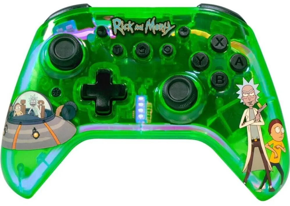 Gamepad Blade Controller Wireless Blade Rick and Morty, Bluetooth/USB-C, Compatibil Android, iOS, Nintendo Switch Lite/OLED, PC Verde