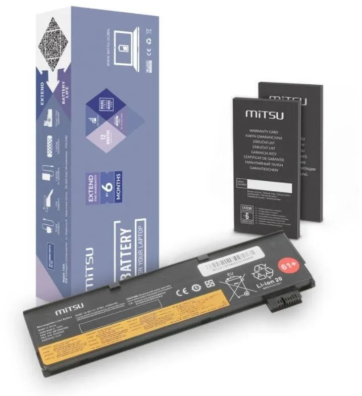 Acumulator Laptop MITSU Compatibil cu Lenovo Thinkpad T570, 4400mAh