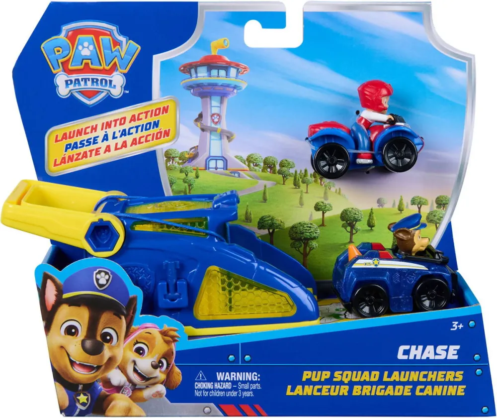 Masina Spinmaster Spinmaster Paw Patrol - Pup Squad Launcher Set with Two Mini Vehicles (Assorted Items)
