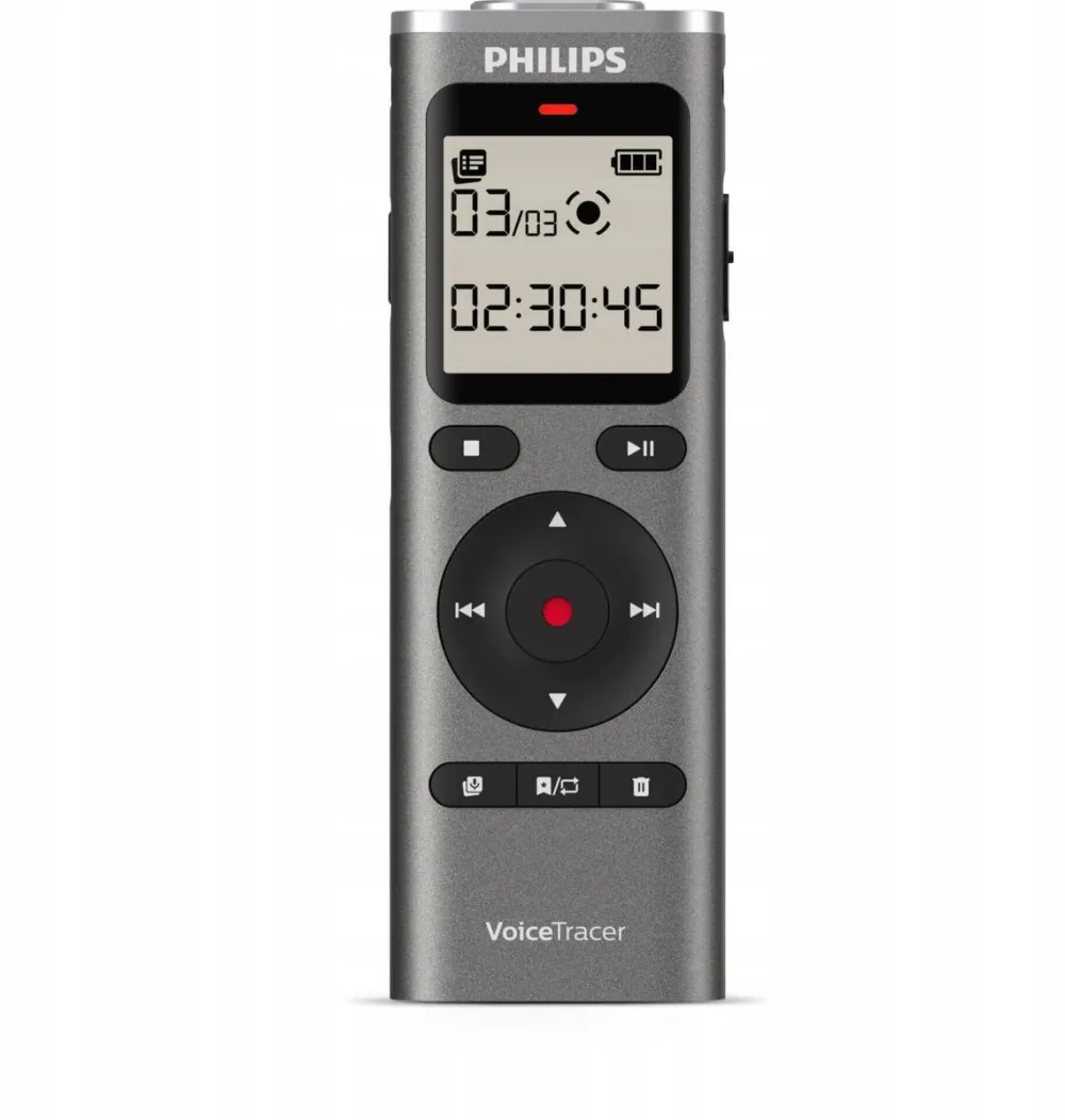 Philips Reportofon, Philips VoiceTracer DVT1170, 8GB, microSD, USB-C, negru/gri
