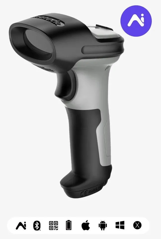Scanner cod de bare inateck, gri, wireless