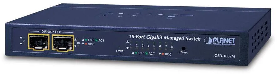 Switch Planet 8-Port GE + 2-Port SFP Managed Desktop