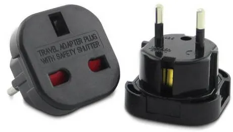 Adaptor de la priza UK la priza EU, Maclean, negru, MCE72