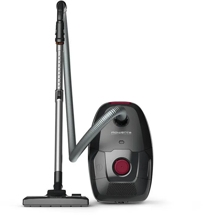 Aspirator ROWENTA cu sac Green Force Max RO4933EA, 750W, 70% plastic reciclat, sac Hygiene+, 4.5L, perie EasyBrush, Negru/ rosu