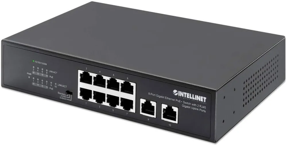 Switch Intellinet 8-Port Gigabit PoE+ 2 RJ45-Ports 120W