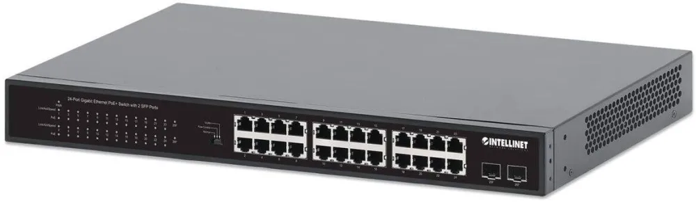 Switch Intellinet 24Port Gigabit PoE+ 2x1G SFP 370 W