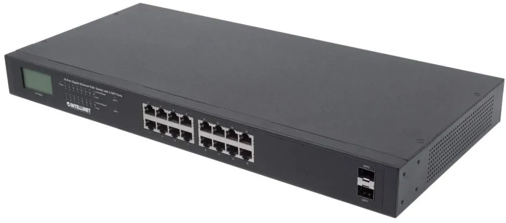 Switch Intellinet 16-Port Gigabit PoE+ LCD-Anzeige 19" 2xSFP