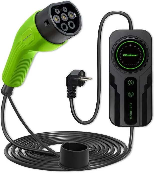 QOLTEC Mobile charger for EV 2in1 Type2 3.5kW SCHUKO