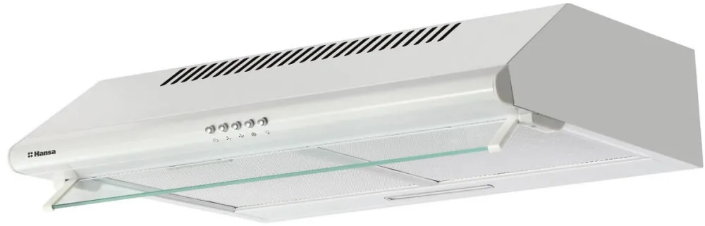 HANSA Hota traditionala Hansa, 60 cm, 400 m3/h, 2 motoare, 2 filtre aluminiu, 3 trepte, evacuare 150mm, iluminare led, 68 dB, Alb