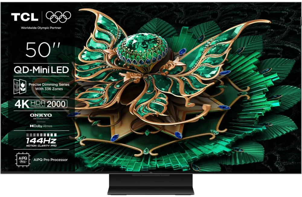 Televizor TCL QD-MiniLed 50C7K, 126 cm, Smart Google TV, 4K Ultra HD, 100Hz, Clasa F (Model 2025)