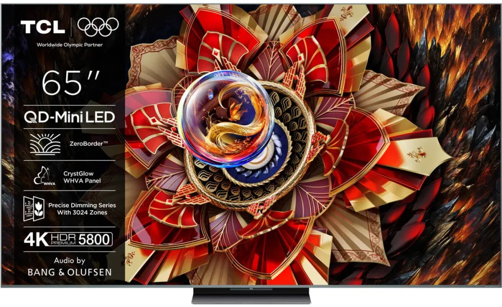 Televizor TCL QD-MiniLed 65C9K, 164 cm, Smart Google TV, 4K Ultra HD, 100Hz, Sunet Bang & Olufsen, Clasa E (Model 2025)