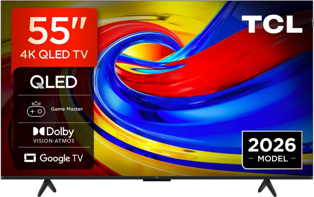 Televizor TCL QLED 55P7L, 139 cm, Smart Google TV, 4K Ultra HD, Clasa F (Model 2026)