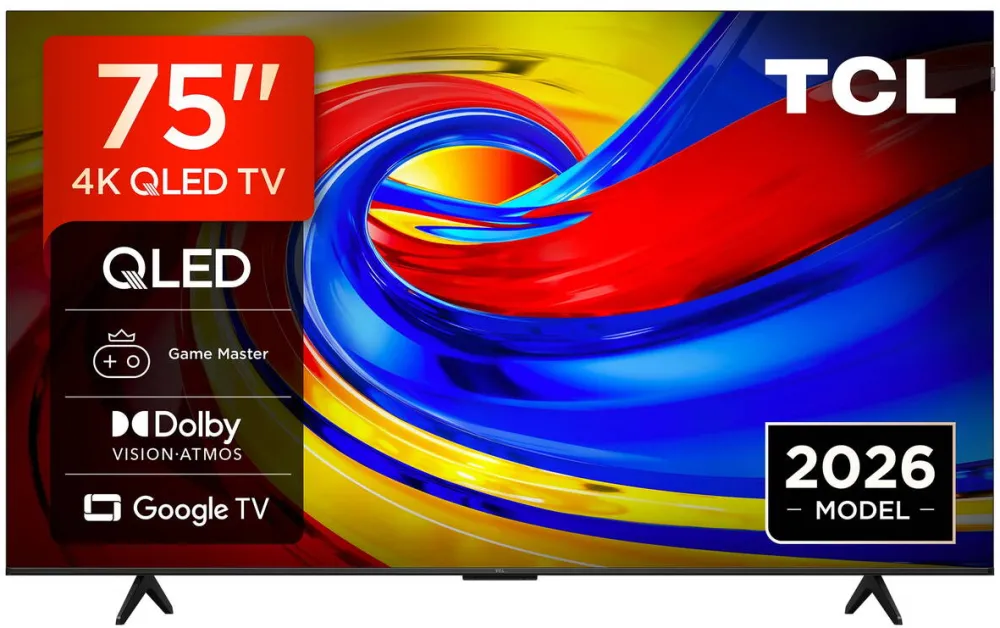 Televizor TCL QLED 75P7L, 189 cm, Smart Google TV, 4K Ultra HD, Clasa E (Model 2026)