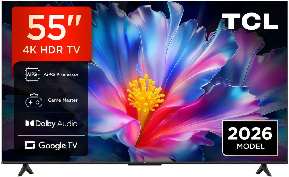 Televizor TCL LED 55P6L, 139 cm, Smart Google TV, 4K Ultra HD, Clasa E (Model 2026)