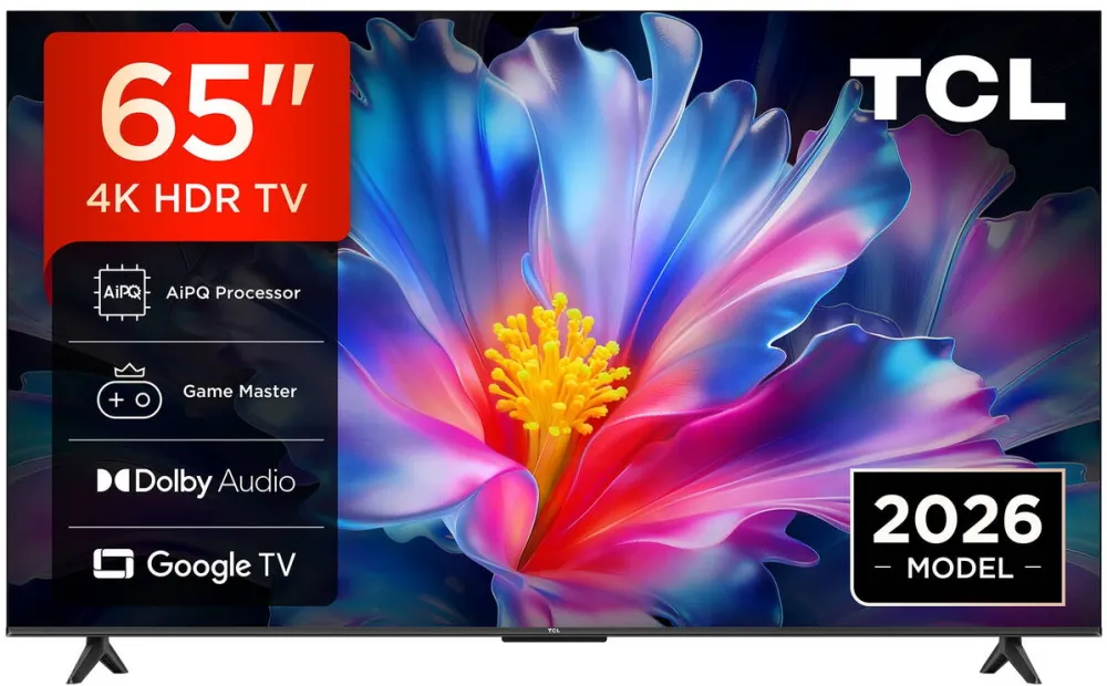 Televizor TCL LED 65P6L, 164 cm, Smart Google TV, 4K Ultra HD, Clasa E (Model 2026)