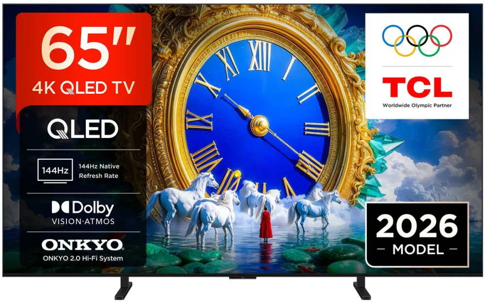 Televizor TCL QLED Art 65A400, 164 cm, Smart Google TV, 4K Ultra HD, 144Hz, Clasa D (Model 2026)