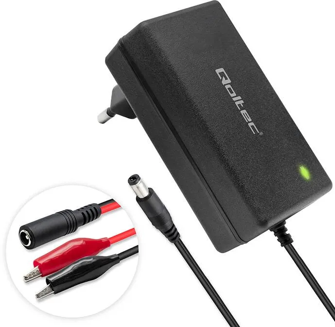 QOLTEC Incarcator Auto Inteligent Qoltec 12V pentru Baterii AGM, GEL, STD, Compact, Usor de Utilizat