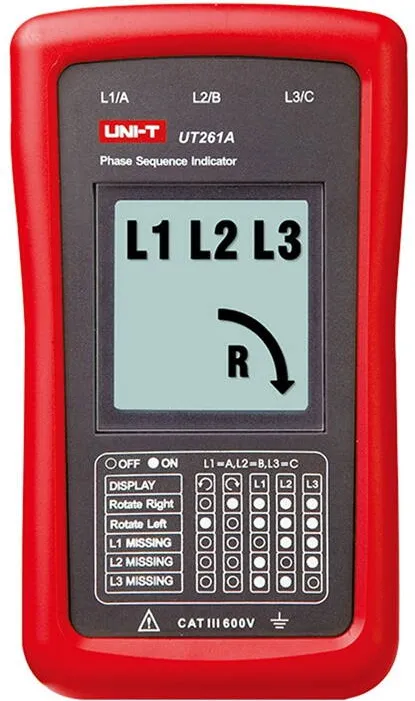 Uni-t Phase Sequence and Motor Rotation Indicator UT261A