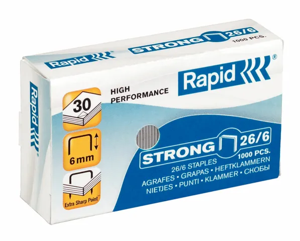 Rapid Capse 26/6, 1000 buc/cutie, RAPID Strong