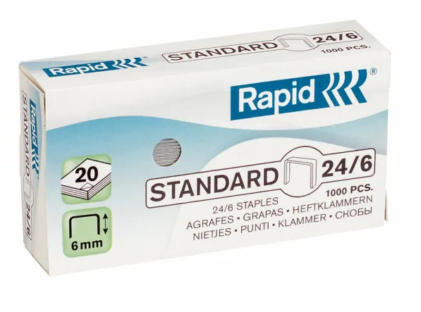 Rapid Capse 24/6, 1000 buc/cutie, RAPID Standard